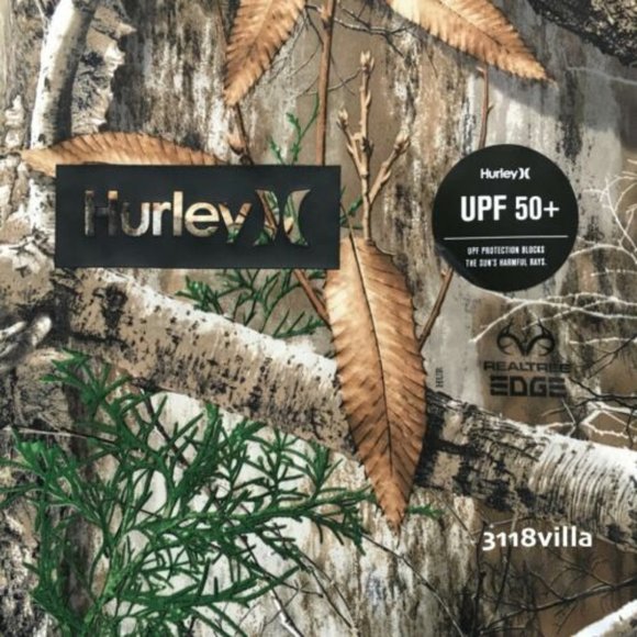 Hurley Realtree UPF 50+ Quick Dry Men's Camo Short Sleeve Shirt XL - Picture 3 of 3